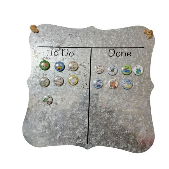 What Do List Chores Childs Metal With Magnets - Picture 2 of 4